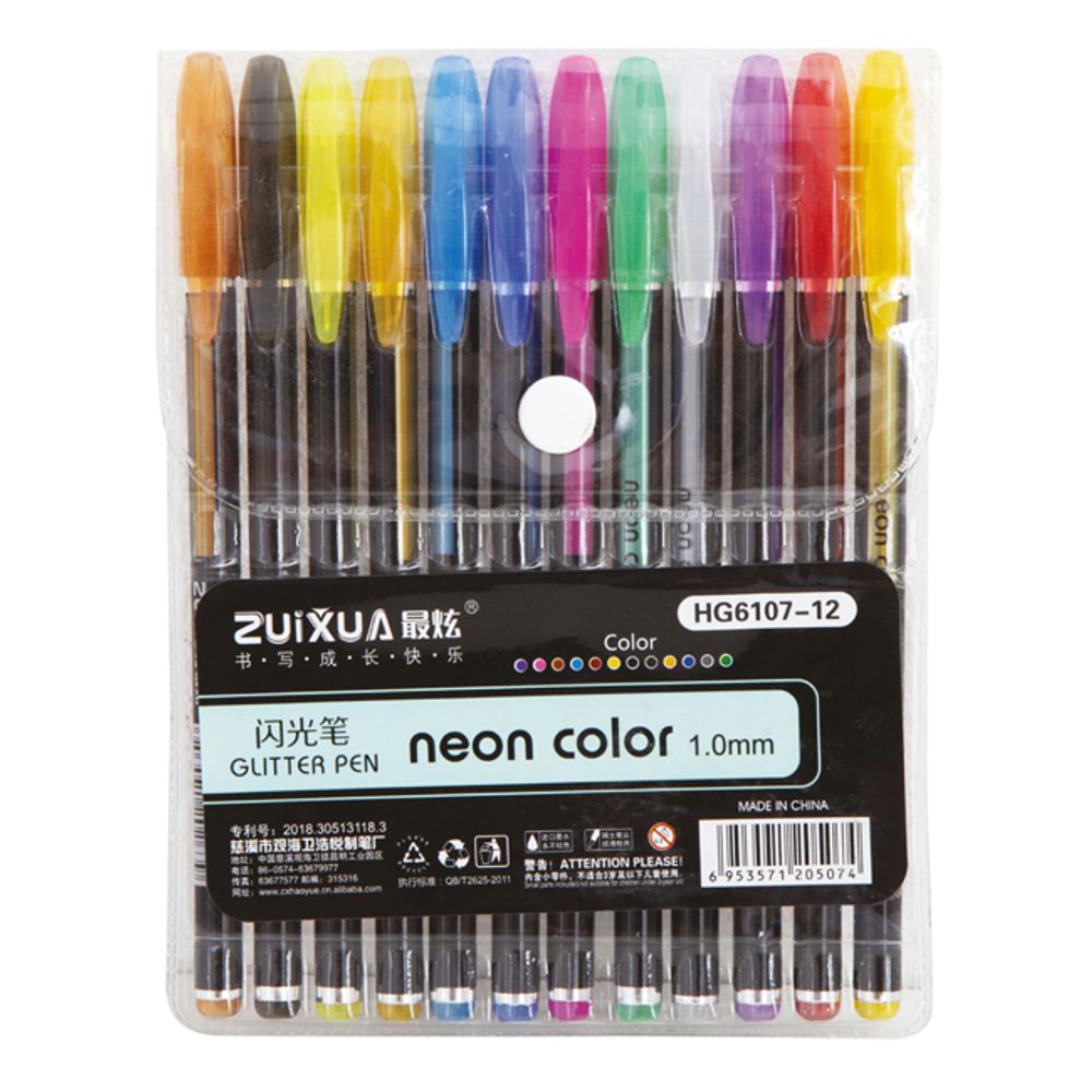 Set de 9 bolígrafos de gel en varios colores.
