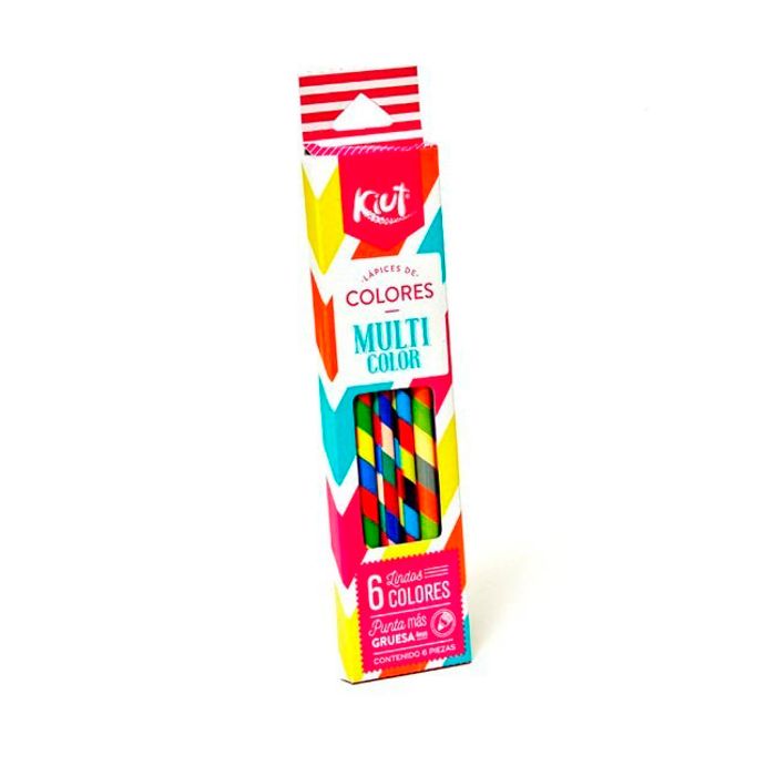 Lápices de Colores Kiut Multicolor 6 Piezas - polipapel colores kiut multicolor