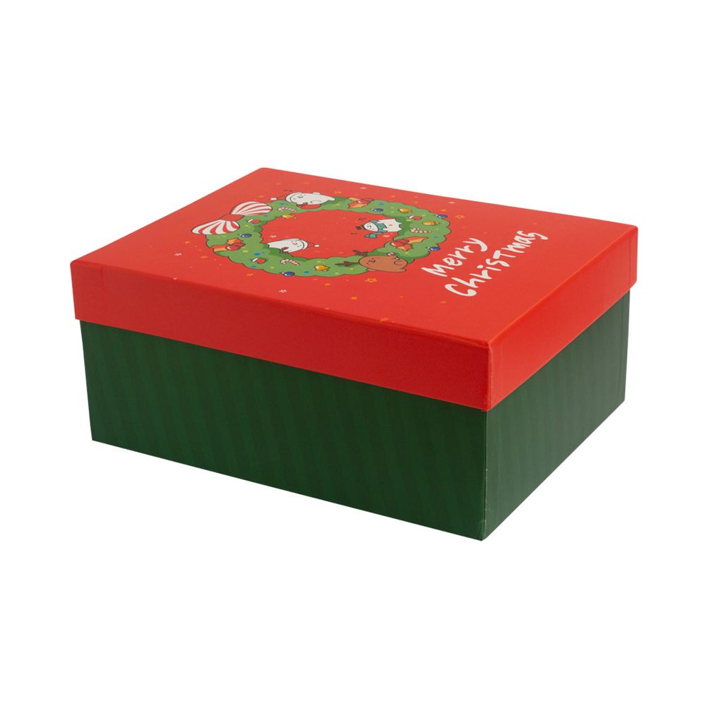 Caja de Regalo Navidad Corona 25x18x11 cm - polipapel