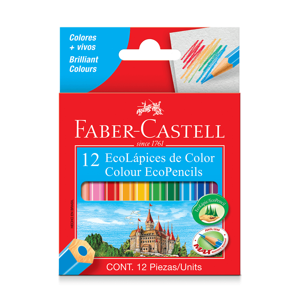 Lápices de Colores Faber Castell Hexagonal Pequeños 12 Colores - polipapel