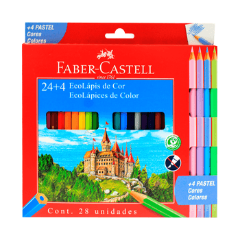 Lápices de colores Faber-Castell Ecolapiz Grip estuche x 24