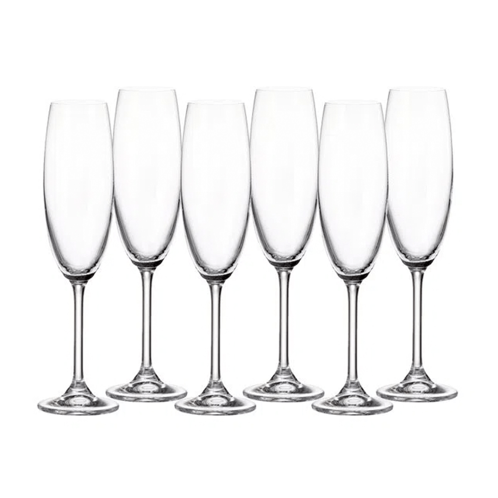 Set de Copas Crystalite Bohemia para Champagne 6 Piezas 220 ml