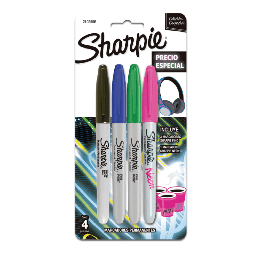 Marcador Sharpie Fino Basic 8 Colores - polipapel