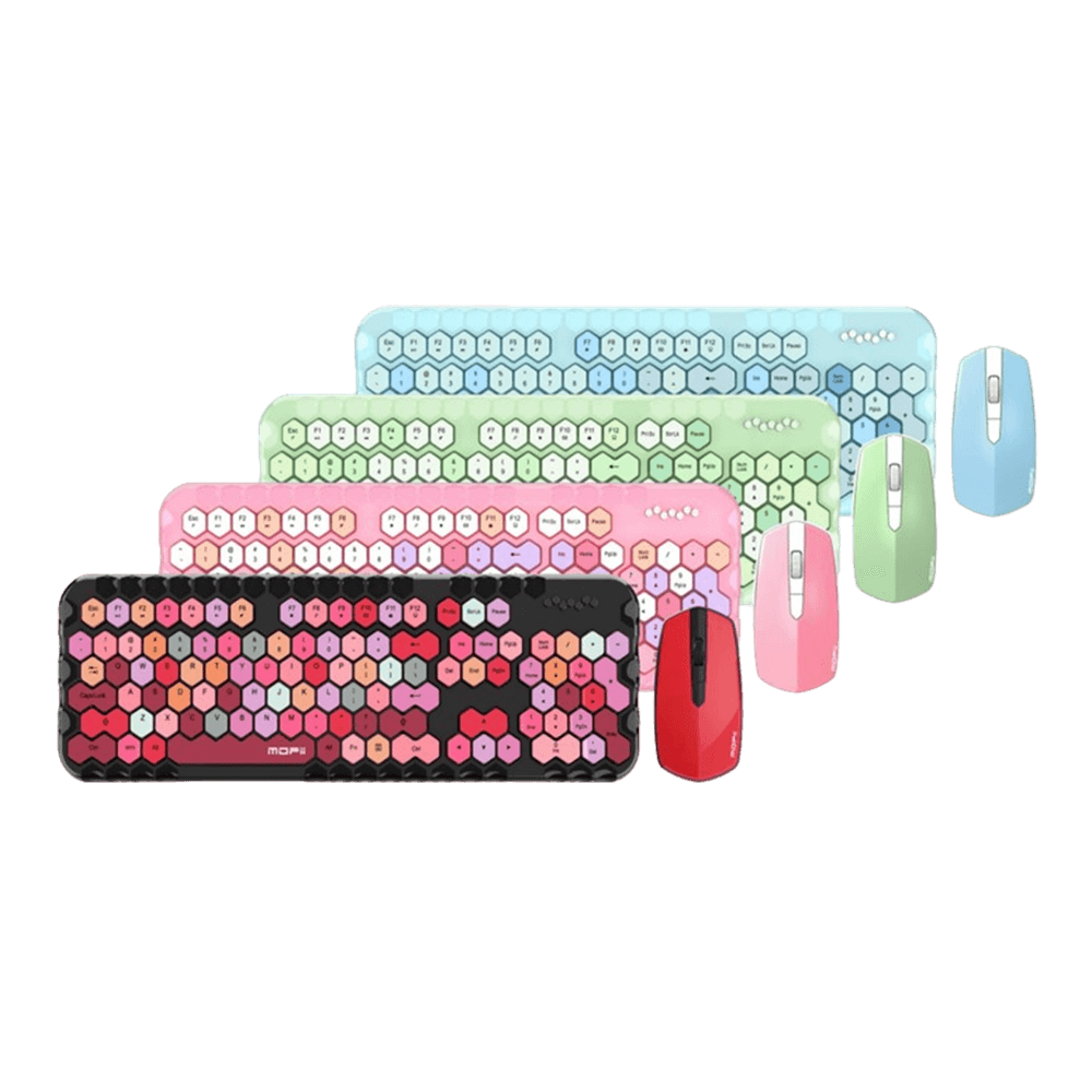 Set Teclado Mouse Inalambrico 2.4G Colores Surtidos polipapel